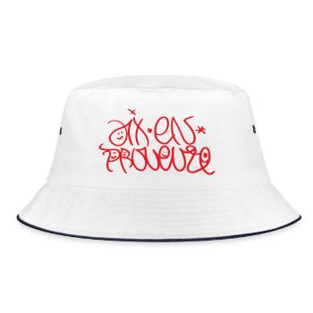 Aix en Provence Gift Idea Aix T-Shirt - Bucket Hat - white/navy - Front