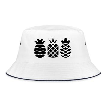 Pineapple without frills - Bucket Hat - white/navy - Front