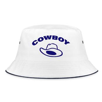Cowboy - Bucket Hat - white/navy - Front