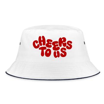 Cheers to Us – Colorful Bubble Font - Bucket Hat - white/navy - Front