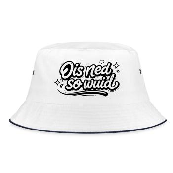 Ois ned so Wuid - Bucket Hat - Weiß/Navy - Vorne