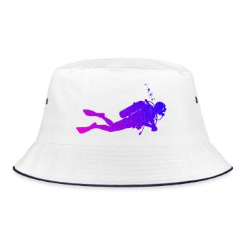 Great diving gift for diving - Bucket Hat - white/navy - Front