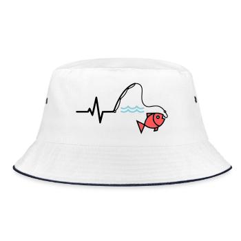 Pulse Fishing Rod Fish Colored - Bucket Hat - white/navy - Front