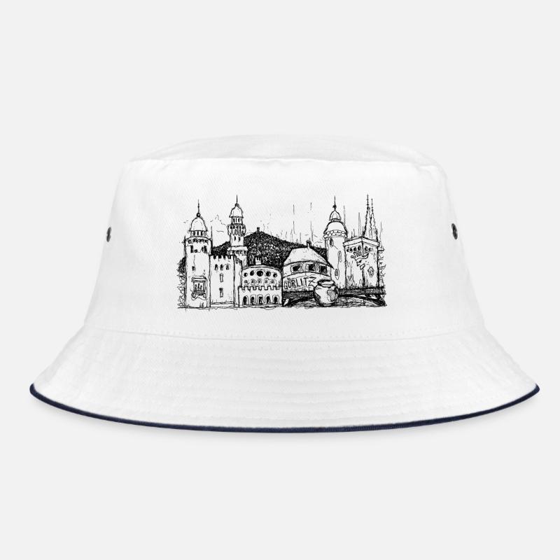 Görlitz Skyline - Bucket Hat - Weiß/Navy