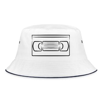 Videocassette - Bucket Hat - white/navy - Front