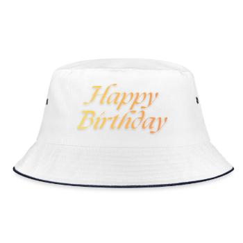 Happy Birthday - Bucket Hat - Weiß/Navy - Vorne