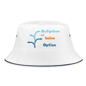 LIEBEVOLL Aufgeben ist keine Option - Bucket Hat - Weiß/Navy - Vorne