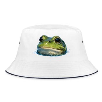 Frog Head Water Shine - Bucket Hat - white/navy - Front