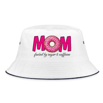 Mom fueled by sugar & caffeine - Bucket Hat - Weiß/Navy - Vorne