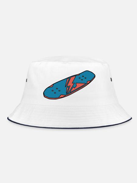 Skateboard Deck Urban Street - Bucket Hat - white/navy - Front