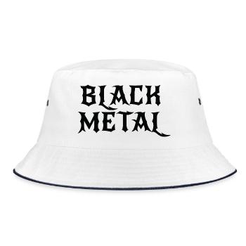Black Metal-Logodesign - Bucket Hat - Weiß/Navy - Vorne