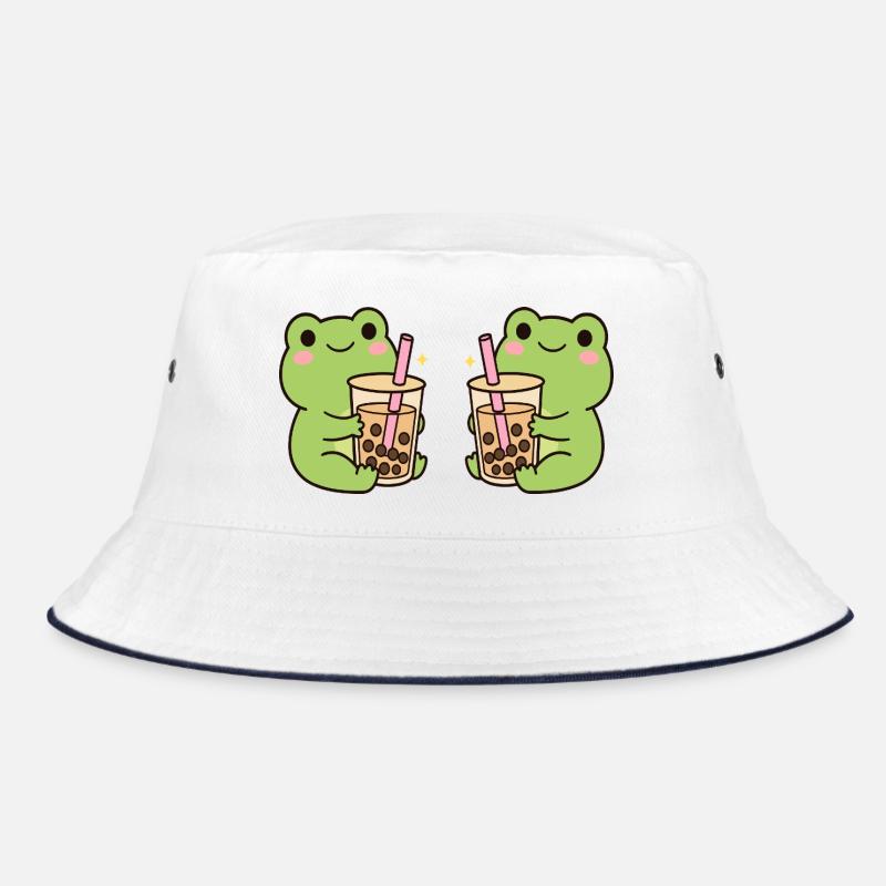 Kawaii Bubble T-Frogs – cute frog duo (minimal) Bucket Hat