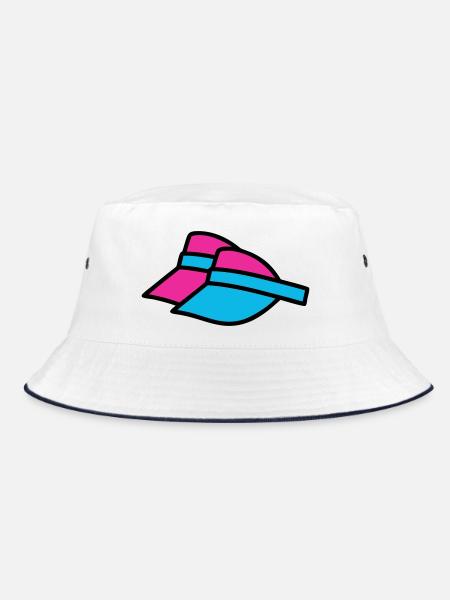 Visières Rétro des Sun Visors des années 90 - Bob - blanc/marine - Devant