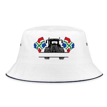 Groningen_Tractor_Custom_Edition - Bucket Hat - Weiß/Navy - Vorne
