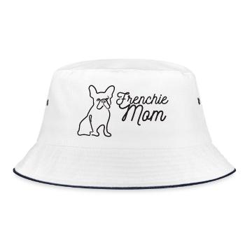Silhouette de la Frenchie Mom Lineart - Bob - blanc/marine - Devant