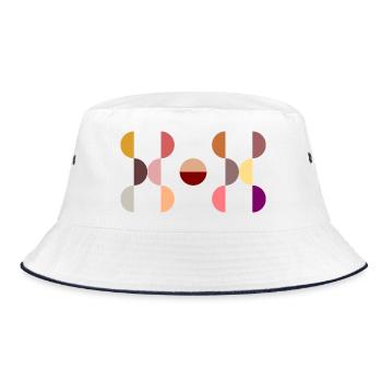 Stylish and modern circle design DOT - Bucket Hat - white/navy - Front