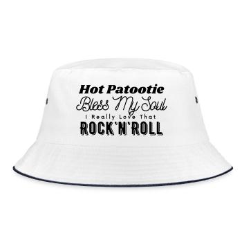 Hot Patootie Rock n Roll Song – Customisable Color - Bucket Hat - white/navy - Front