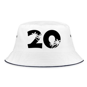 20 - Bucket Hat - Weiß/Navy - Vorne