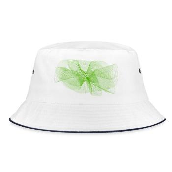 Motif de tissu vert abstrait - Bob - blanc/marine - Devant