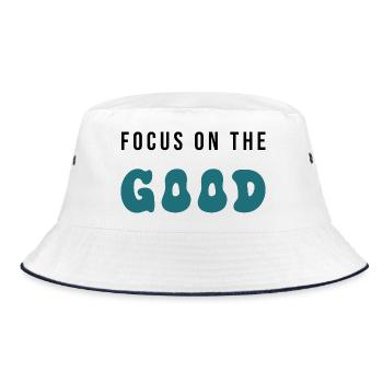 Focus on the Good - Positive Mindset Design - Bucket Hat - white/navy - Front