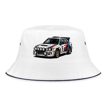 Rally Bolide No.5 with Stripes - Bucket Hat - white/navy - Front