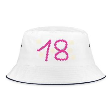 Pulsating Zigzag Rings and Gold Orbs as 18 - Bucket Hat - white/navy - Front