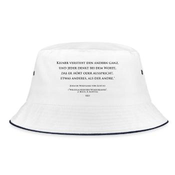 Goethe über die mangelnde Klarheit der Worte - Bucket Hat - Weiß/Navy - Vorne