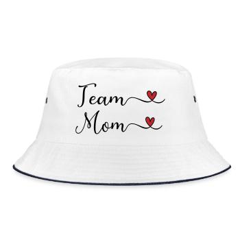 Team Mom cute Typography Design with a Heart - Bucket Hat - Weiß/Navy - Vorne