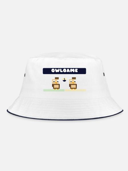 OwlGame Owl Duo Pixel - Bucket Hat - Weiß/Navy