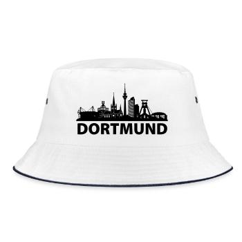 Dortmund Skyline - Bucket Hat - Weiß/Navy - Vorne