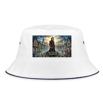 Hamelins verlorene Kinder Das Märchen des Rattenfängers - Bucket Hat - Weiß/Navy - Vorne