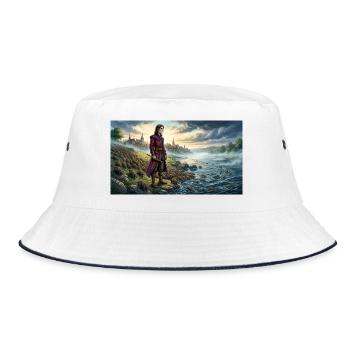 Hamelins verlorene Kinder Das Märchen des Rattenfängers - Bucket Hat - Weiß/Navy - Vorne