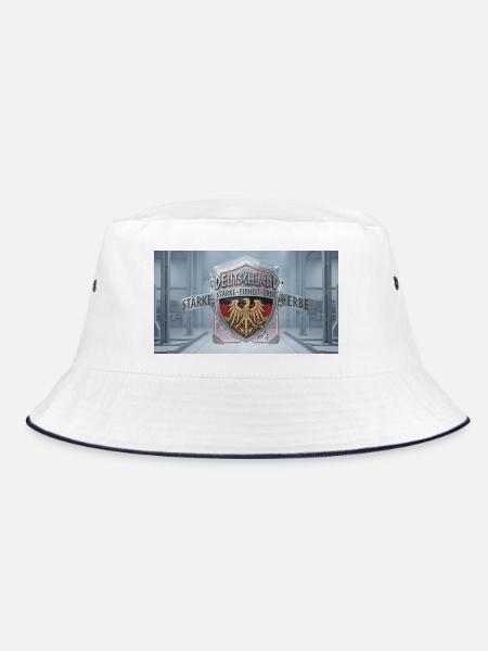 Deutschland Schildadler Motiv - Bucket Hat - Weiß/Navy