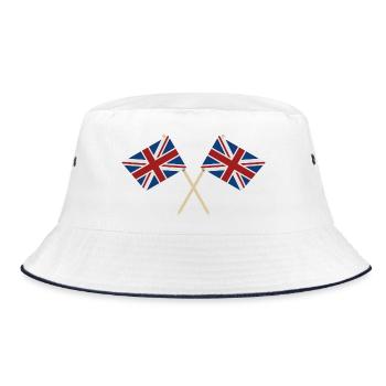 Flagge Großbritanniens - Bucket Hat - Weiß/Navy - Vorne