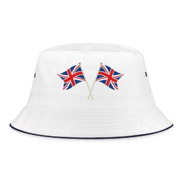 Flagge Großbritanniens - Bucket Hat - Weiß/Navy - Vorne