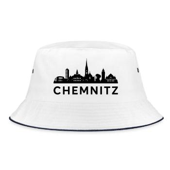 Chemnitz Skyline - Bucket Hat - Weiß/Navy - Vorne