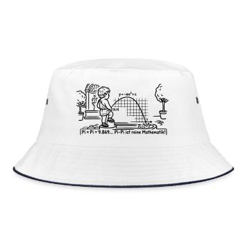 Mathe Pi Parabel 3,14159265359 - Bucket Hat - Weiß/Navy - Vorne