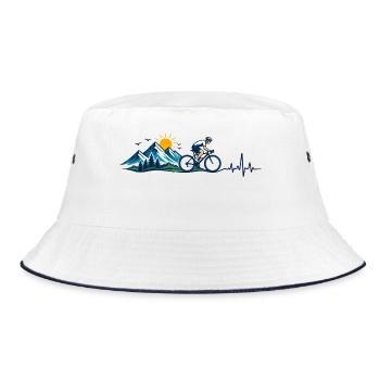 Outdoor-Mountainbiken - Bucket Hat - Weiß/Navy - Vorne