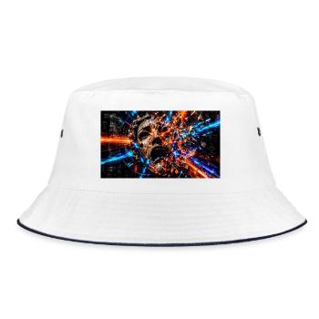 Das Zerbrechen der Persona - Bucket Hat - Weiß/Navy - Vorne