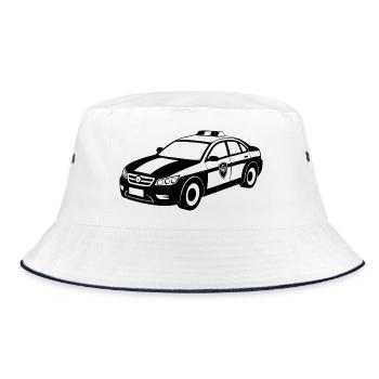 Polizei-Muscle-Car-Notfall - Bucket Hat - Weiß/Navy - Vorne