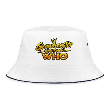 Großmeister Du weißt WER - Bucket Hat - Weiß/Navy - Vorne