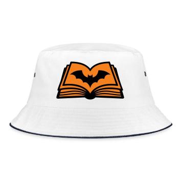 Zauberbuch Fledermaus Icon - Bucket Hat - Weiß/Navy - Vorne