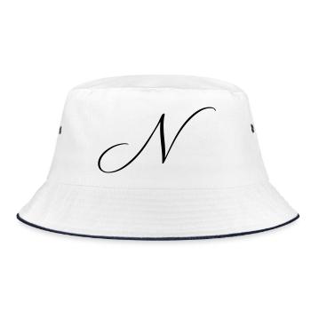 Name mit Anfangsbuchstabe N Nina Noah Nora Nico  - Bucket Hat - Weiß/Navy - Vorne