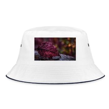 Nachtrotes Taublatt - Bucket Hat - Weiß/Navy - Vorne