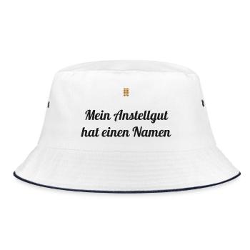 Mein Anstellgut hat einen Namen – Sauerteig Spruch - Bucket Hat - Weiß/Navy - Vorne