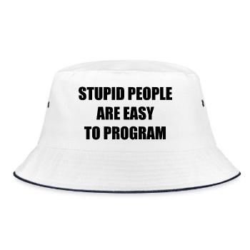 Stupid People - Bucket Hat - Weiß/Navy - Vorne
