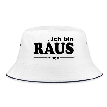Ich bin raus T-Shirt-Sprüche Fun lustig Weg - Bucket Hat - Weiß/Navy - Vorne