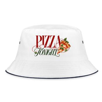 Pizza Tonight Pizza Slice - Bucket Hat - Weiß/Navy - Vorne
