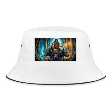 Hades erlaubt Herakles, Cerberus zu nehmen - Bucket Hat - Weiß/Navy - Vorne