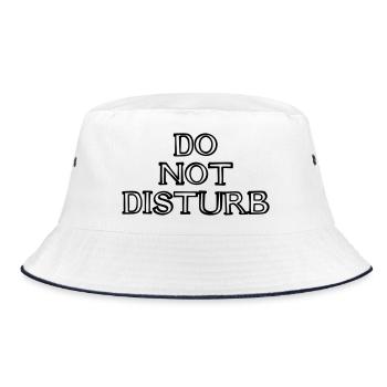 DO NOT DISTURB Schriftzug handgezeichnet - Bucket Hat - Weiß/Navy - Vorne